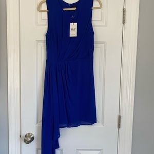 NWT beautiful blue dress with asymmetrical hemline